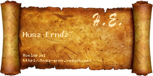 Husz Ernő névjegykártya